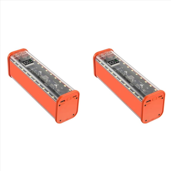 2X 8 Slots 18650 DIY Power Bank Case Fast Charging Large Capacity Digital Display Battery Storage Orange