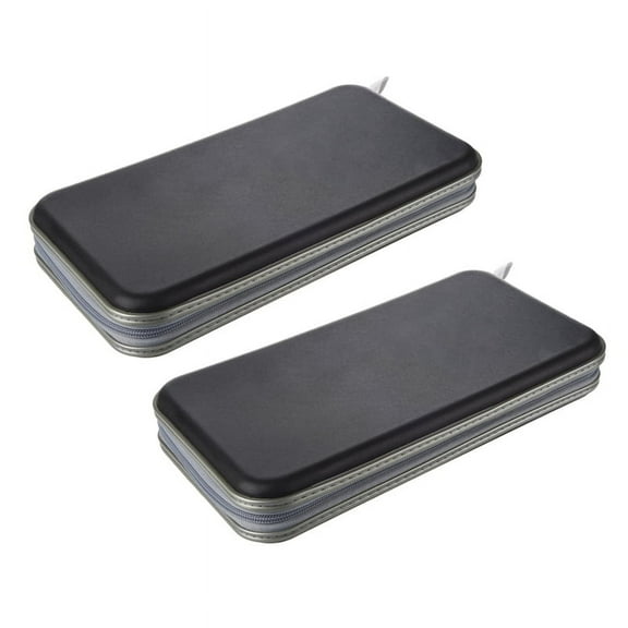 2X 80 Disc Album CD DVD Carry Cover Case Wallet Storage Holder Bag Hard Box - Black,2 x Portable Plastic CD DVD Storage Bag,black