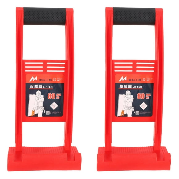 2X 80Kg Load Tool Panel Carrier Gripper Handle Carry Drywall Plywood Sheet ABS,2 x Plastic lifter,red