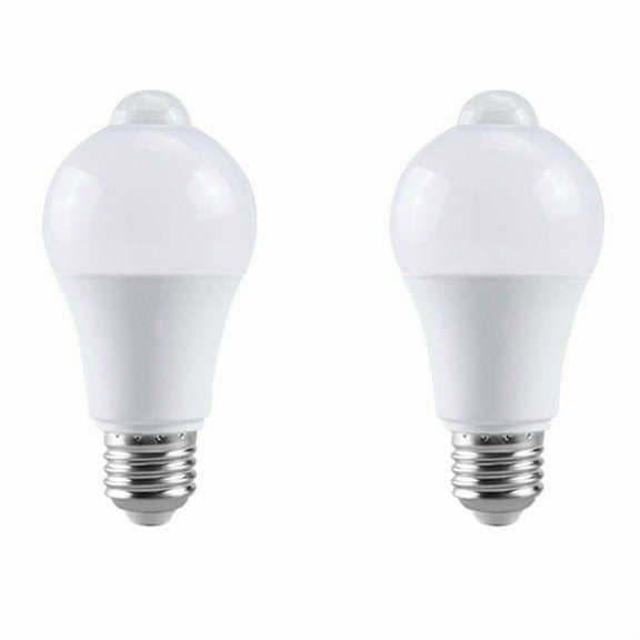 2X 85-265V E27 PIR Motion Sensor Lamp 12W Bulb with Motion Sensor Infrared Motion Detector Security Light White Light,2 x Motion Sensor Lamp,White