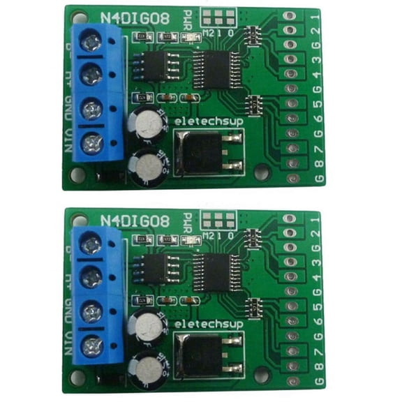 2X 8Ch Input/Output Digital Switch TTL LvTTL CMOS RS485 IO Control Module Modbus Rtu Board for PLC Relay, (No Pin)