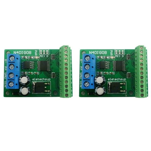 2X 8Ch Input/Output Digital Switch TTL LvTTL CMOS RS485 IO Control Module Modbus Rtu Board for PLC Relay(with Terminal),2 x input Output module,Green