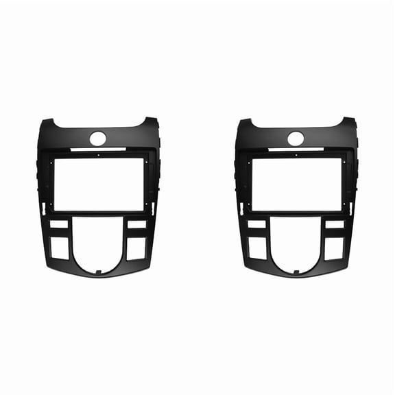 2X 9 Inch Car Stereo Radio Fascia DVD MP5 Panel Frame Dash Refitting Mount Kit for Cerato / Forte 2009-2012(Auto AC),2 x Car Radio Fascia Panel Frame,Black