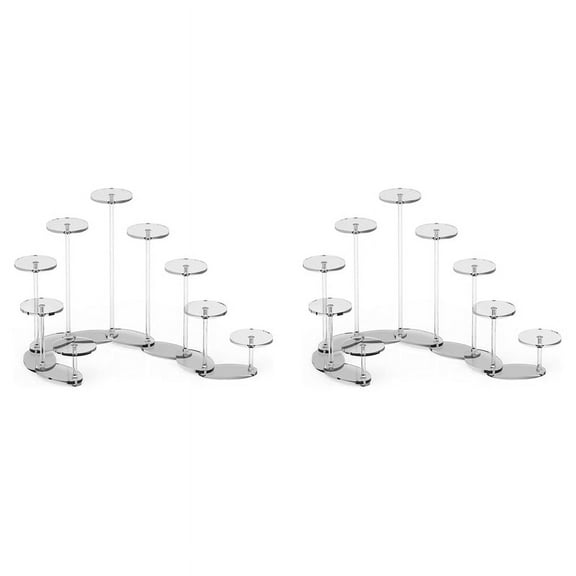 2X 9 Tier Transformable Acrylic Display Stand Mini Figures Collectibles Organizer Holder Cupcakes Makeup Jewelry Display