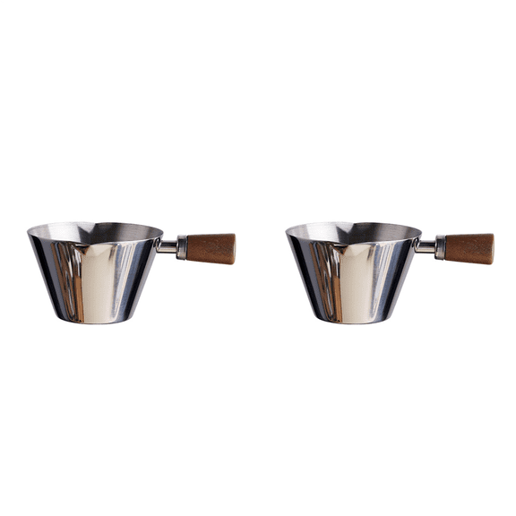 2X 90ml Stainless Steel Measuring Cup Espresso Cups Small Coffee Milk Pitcher Jug Espresso Shot Cup Measure Silver,2x Stainless Steel Measuring Cup,Silver