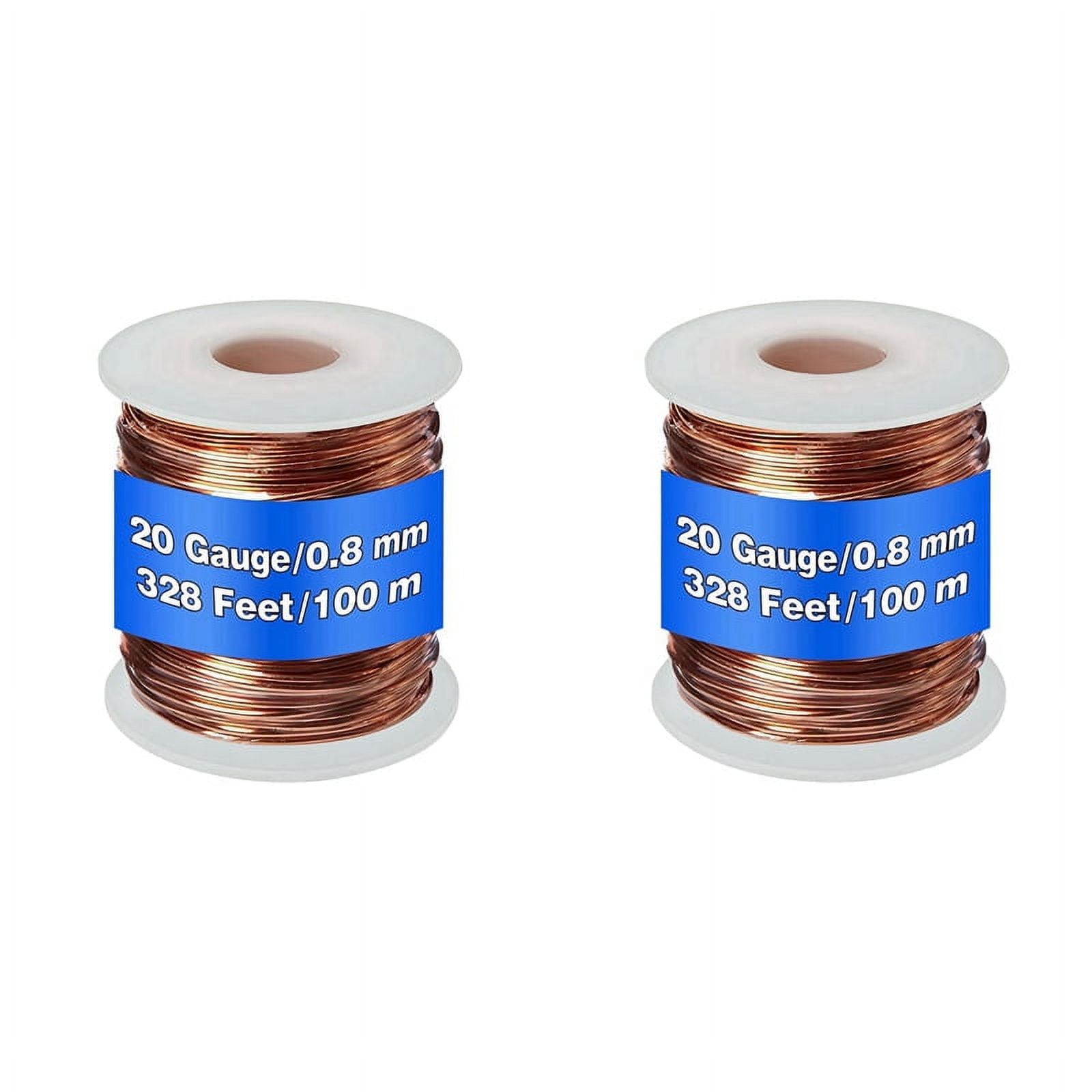 2X 99.9 Dead Soft Copper Wire, 20 Gauge/ 0.8 mm Diameter, 328 Feet