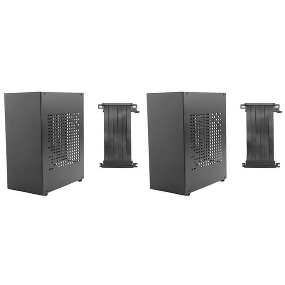 2X A07 Mini ITX Computer Case Chassis HTPC Host Case USB3.0 ITX Enclosure with Graphics Card Extension Cable(A)