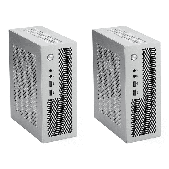 2X A09 HTPC Computer Case Mini ITX Gaming PC Chassis Desktop Chassis USB3.0 Computer Case Home Computer Case Silver