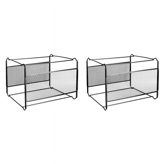 NEW 2X A4 Mesh Metal File Organizer Box Hanging Folder Desk Storage Holder Shelf for Office Home