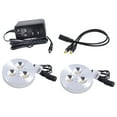 thumbnail image 1 of 2X ABI 3W LED Puck Light Complete Kit for Under Cabinet, Bookshelf, and Showcase Lighting, 240lm, Soft White 3000K, 25W Halogen Equivalent, 1 of 4