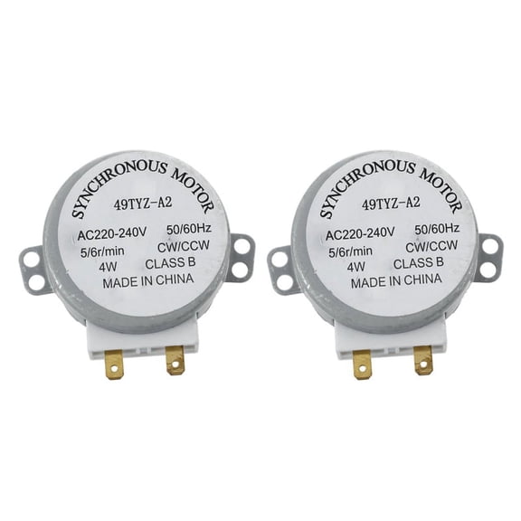 2X AC 220-240V 50/60Hz 5/6RPM 4W Turntable Synchronous Motor for Miniwave Oven,2 x Synchronous Motor