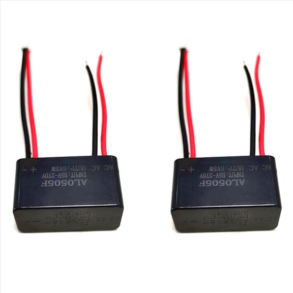 2X AC 220V to DC 5V/1A Mini Transformer 5W Waterproof Epoxy Potting Light Power Supply Isolation Switch Module Driver,2 x Transformer,Black