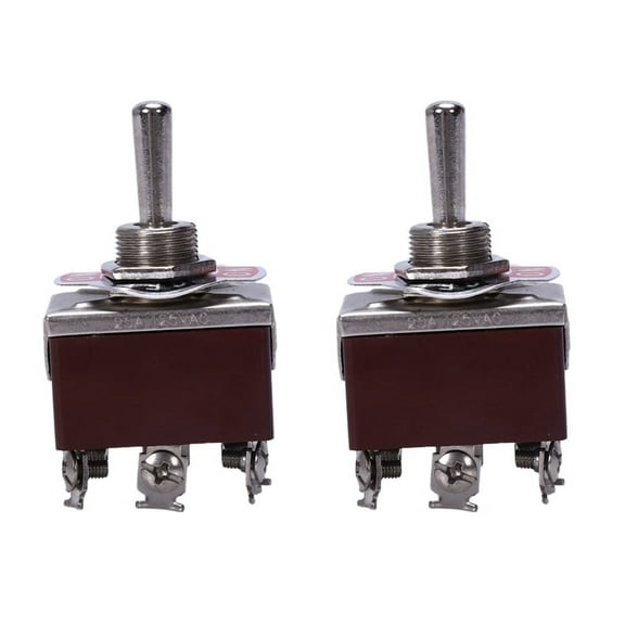 2X AC 250V/15A 125V/20A ON/OFF/ON 3 Position DPDT Momentary Toggle Switch,2 x Toggle Switch