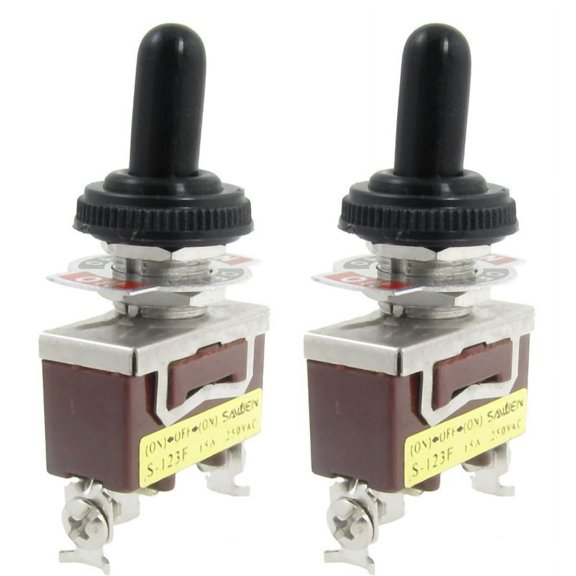 2X AC 250V 15A Momentary SPDT Toggle Switch with Waterproof Boot2 x Toggle Switch
