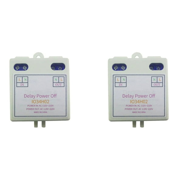 2X AC120V 220V Time Delay Relay Power on Delay OFF Switch 1-480Min Adjustable Delay Power OFF Home Automation Controller,2 x Time Delay Relay Switch,White