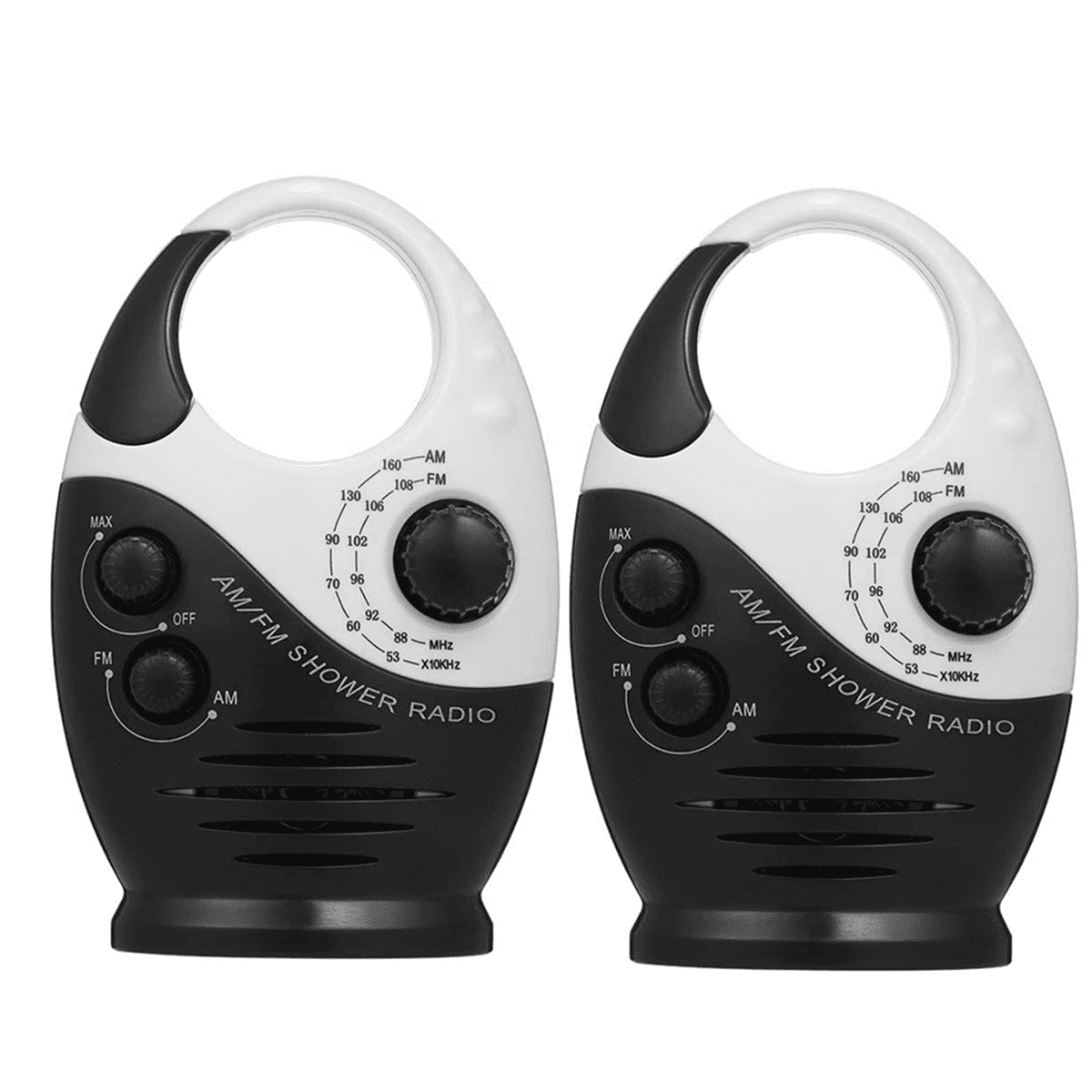 2X AM/FM Mini Shower Radio Bathroom Waterproof Radio Hanging Music
