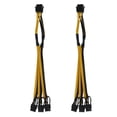 thumbnail image 1 of 2X ATX 12V CPU 8 Pin to 3X 8Pin (6+2) Pin PCI-E Male Splitter Power Extension Adapter Cable for Graphics Card,2 x PCI-E Power Extension adapter Cable,black & yellow, 1 of 8