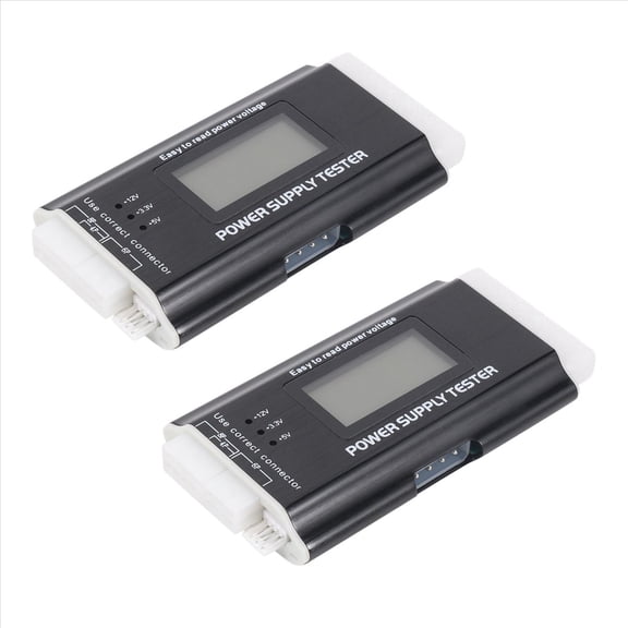 2X ATX, BTX, ITX Power Supply Tester with LCD Display,2 x Power Supply Tester,Black