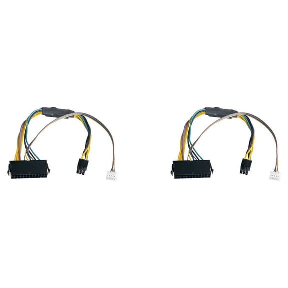 2X ATX Main 24Pin Female to 6Pin Male 6Pin PCI-E PSU Power Adapter Supply Cable Connector for Elite 8100 8200,2 x ATX Main 24-Pin to 6-Pin PCI-E PSU Power Adapter Cable,Photo Color