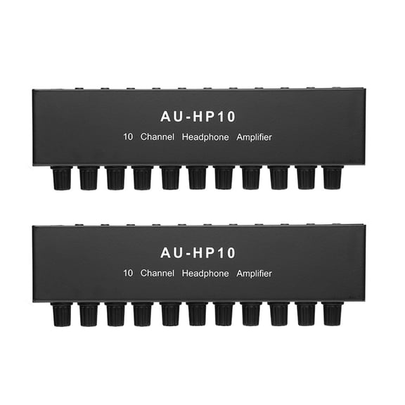 2X AU-HP10 10 Channel Stereo Headphone Amplifier Audio 1Input 10 Output Preamplifier -Control NJM4556A