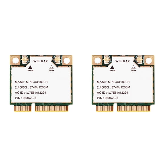 2X -AX1800H WiFi6 MT7921 MINI PCI-E 2.4G/5G 574Mbps/1200Mbps Gigabit Dual Band Internal Wireless Network Card BT5.2