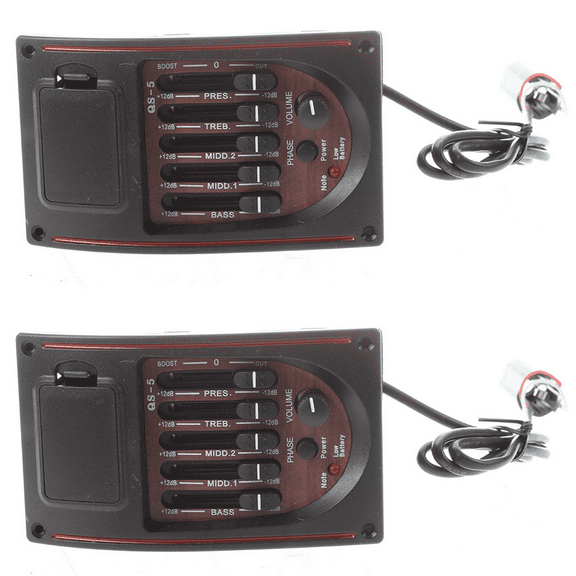 2X Acoustic Guitar Pre-Wired Preamp 5 Band Eq Tuner Piezo Pickup