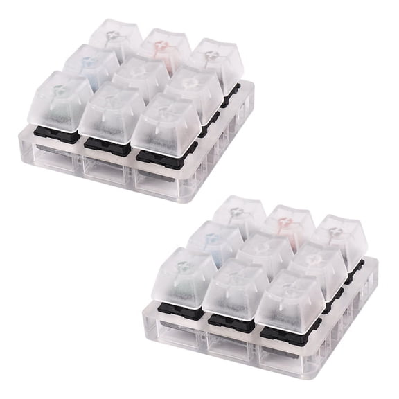 2X Acrylic Keyboard Tester 9 Clear Plastic Keycap Sampler for Cherry MX Switches