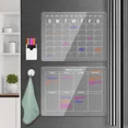 thumbnail image 1 of 2X Acrylic Magnetic Fridge Calendar Week & Month W/ Dry Erase Markers And Holder, 1 of 5