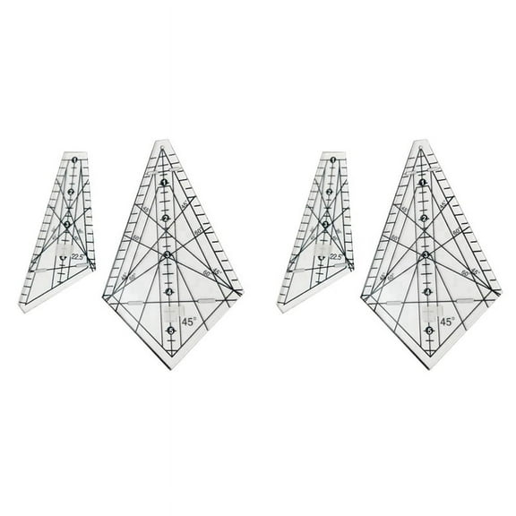 2X Acrylic Sewing Patchwork Ruler Squedge 22.5°/45° Template Quilting DIY