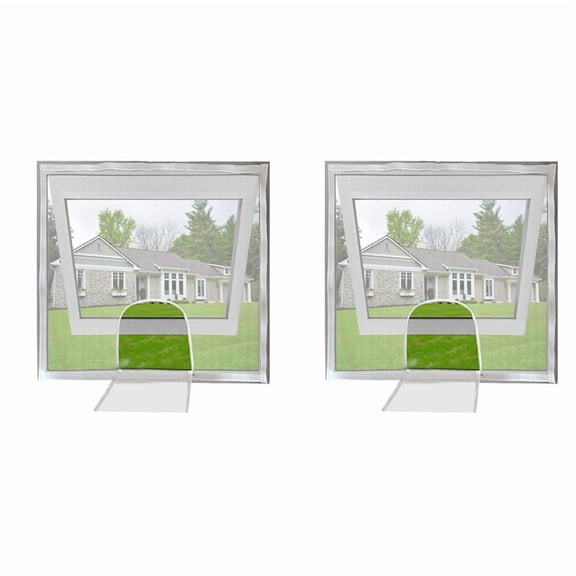 2X Adjustable Window Screen Replacement Kit with Zipper Opening,Keep Mosquitoes Out,Insect Protection Nets for Household