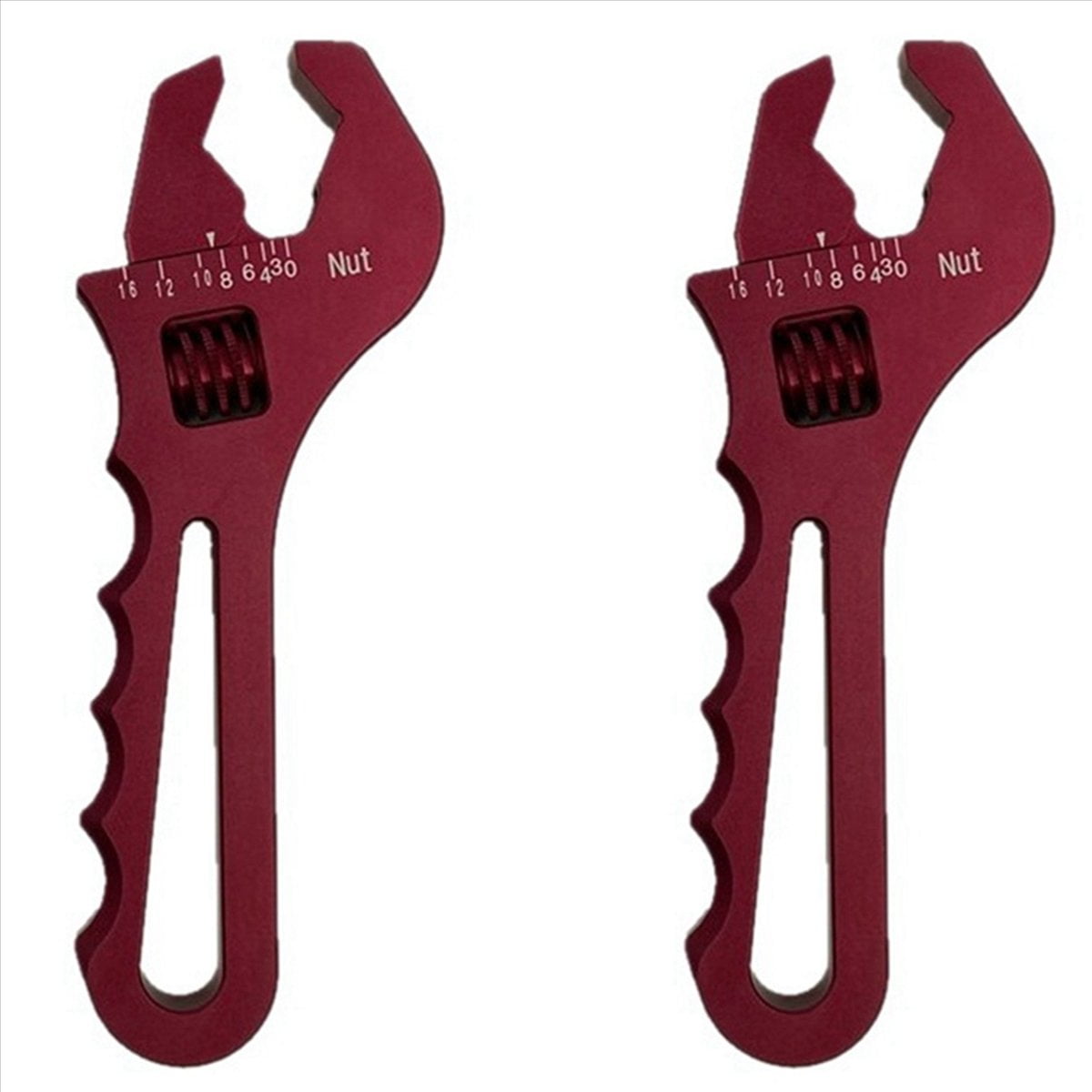 2X Adjustable Wrench, An Wrench, Aluminum Wrench Hose Fitting Tool Aluminum Spanner AN3-AN16 - Red
