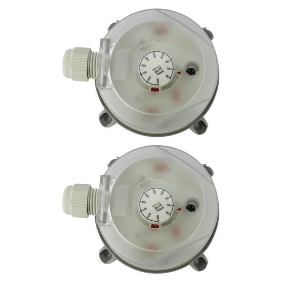 2X Air Differential Pressure Switch 50-500Pa Adjustable Micro-