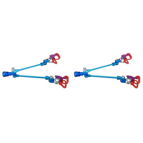 2X Airless Paint Extension Pole Double 517 Nozzle Painting for Sprayer Guard Powerful Spraying Tool,2 x Airless Extension pole set 4 x Precise 517 nozzles,blue