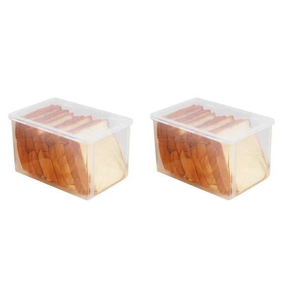 2X Airtight Bread Storage Containers Box Plastic Reusable Loaf Cake Clear Dispenser Freshest Bin