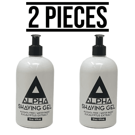 2X Alpha Shaving Gel Pro Barber Avoid Razor Burn Water Based Moisturizes 16 oz