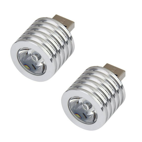 2X Aluminum 3W USB LED Lamp Socket Spotlight Flashlight White Light,2 x spotlight flashlight,silver