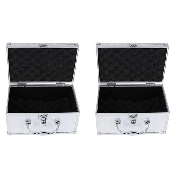 2X Aluminum Alloy Tool Box Portable Equipment Instrument Case Display Case 230X150X125mm