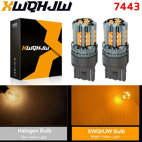 2X Amber 7443 LED Rear Turn Signal Light Bulbs Canbus for Toyota RAV4 2001-2023