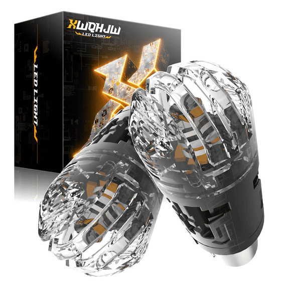 2PCS 1157 LED Yellow Strobe Flashing Blinking Brake Stop Tail Parking Light Bulb