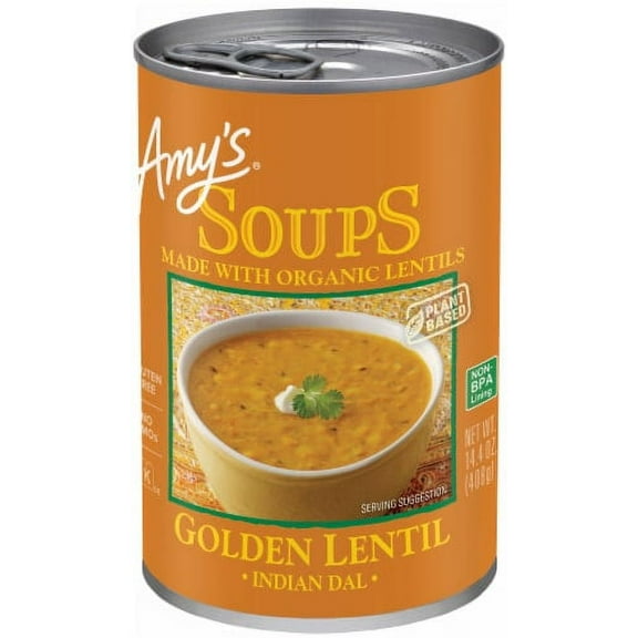 Amy's Indian Dal Golden Lentil Soup 14.4 oz - Pack of 2
