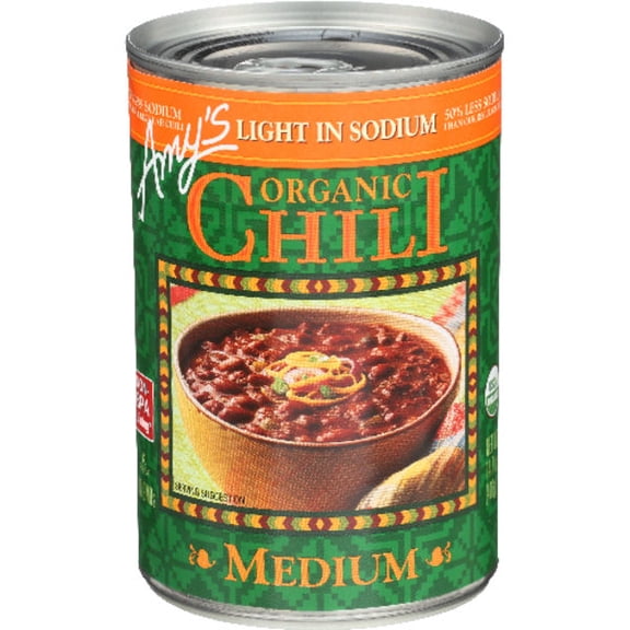 2X - Amy's Organic Light In Sodium Medium Chili 14.7 oz Package May Vary