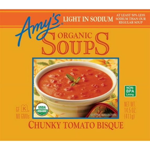 2X-Amy's Organic Low Sodium Chunky Tomato Bisque Soup - 14.5 fl oz
