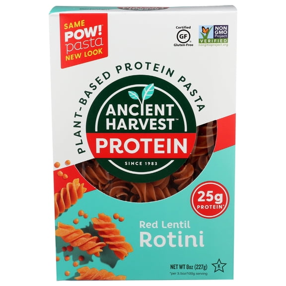 2X - Ancient Harvest Pasta Rotini Red Lentil, 8 Oz
