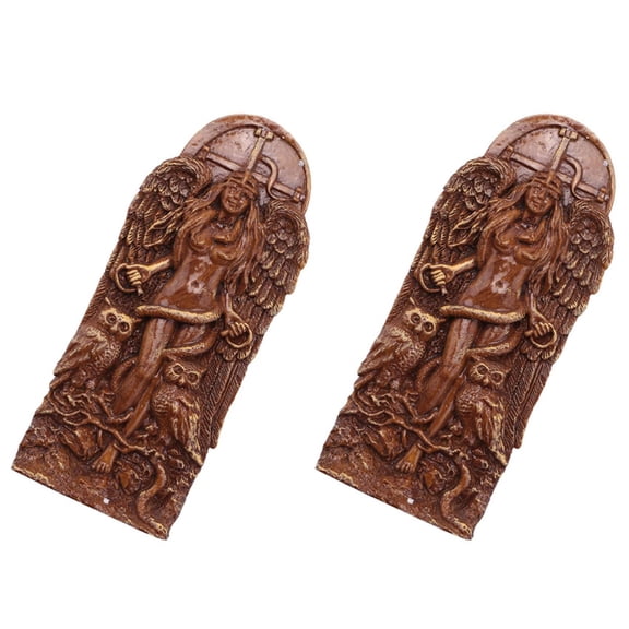 2X Ancient Wiccan Goddess Statue,Altar Sculpture,Greek Goddess Statue Mythology Figurines for Pagan
