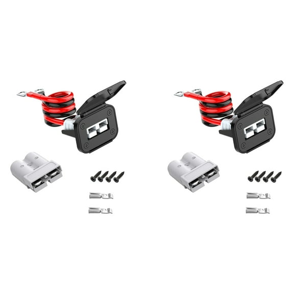 2X Anderson Connector,8AWG 50AMP Battery Quick Connect/Disconnect Connector, 1.64ft Cable Connector,Winch Wiring