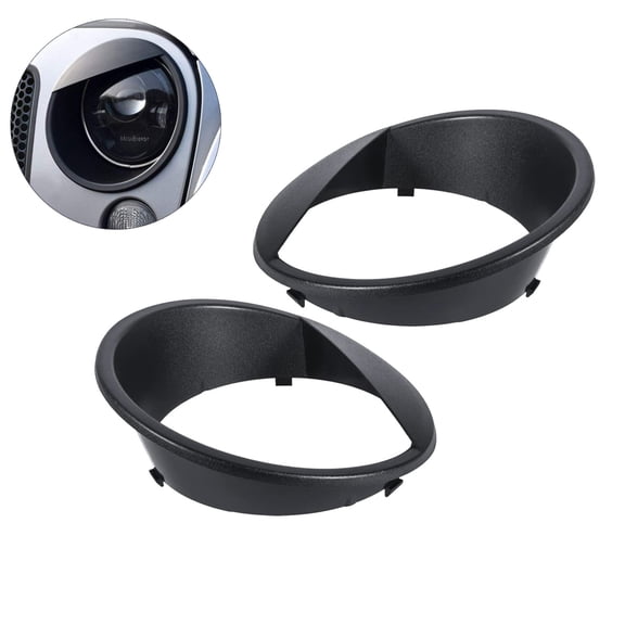 2X Angry Eyes Style Headlight Bezel Cover Guard For 2007-2018 Jeep Wrangler JK