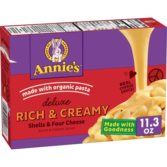 2X - Annie,S Deluxe Macaroni And Cheese With Organic Pasta, Shells And Four Cheese, 11.3 Oz