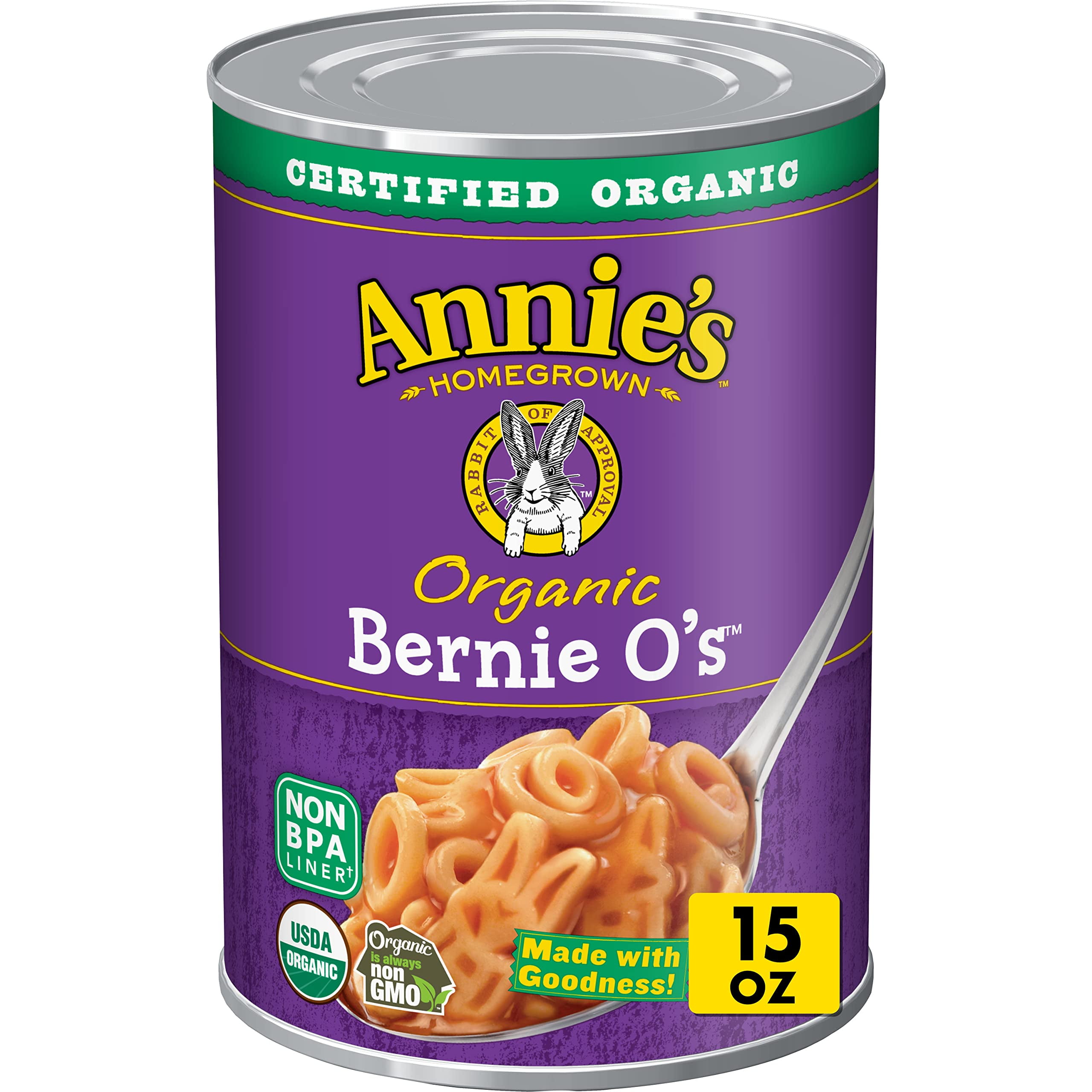 2X - Annie,S Organic Bernie O,S, Canned Pasta In Tomato & Cheese Sauce, 15 Oz.