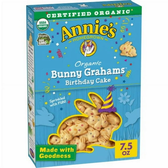 2X-Annie's Organic Baked Bunny Birthday Cake Flavored Grahams Snacks - 7.50 oz - 1 ct