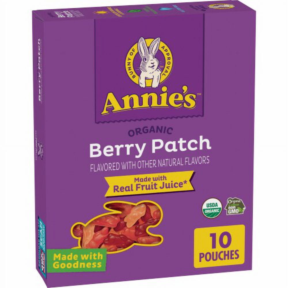 2X - Annie's Organic Berry Patch Bunny Fruit Flavored Kids School Lunch Snacks-10 ct / 0.7 oz